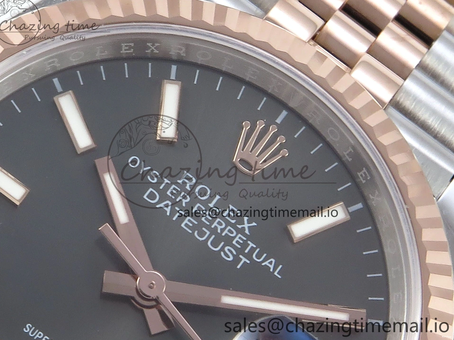 MiroTime 0225 DateJust 36 126231 EWEF Best Edition Gray Dial Stick Marker on SS RG Jubilee Bracelet A Seasonal 593